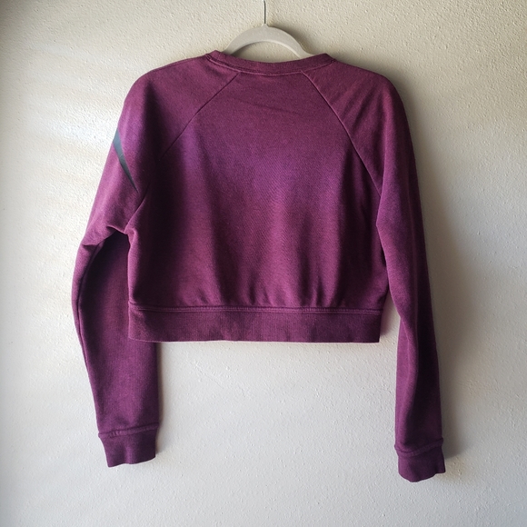 Nike Purple Crop Top Crewneck Sweater XS - Picture 2 of 4